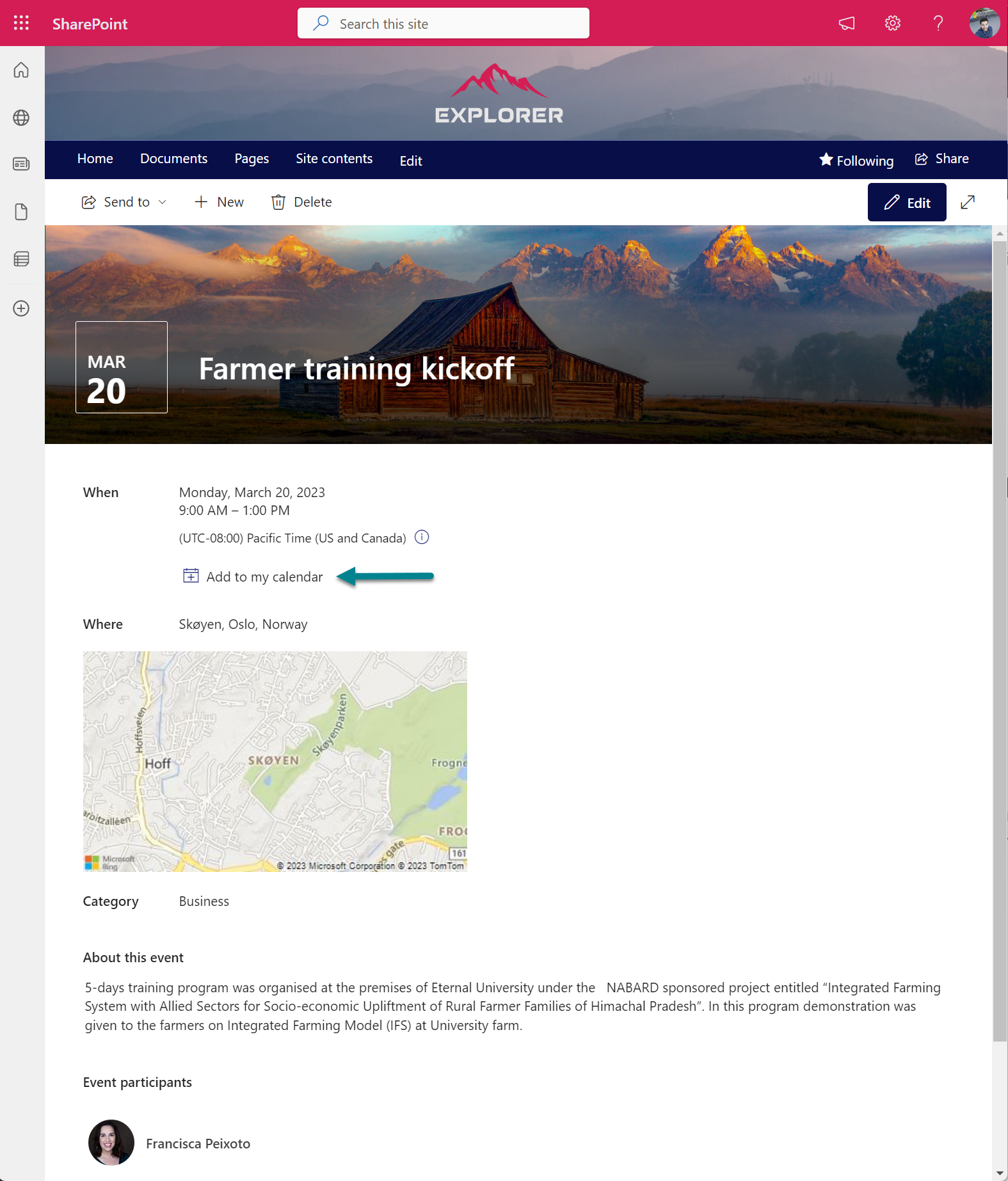 Building a SharePoint with ChatGPT and Bing Events calendar